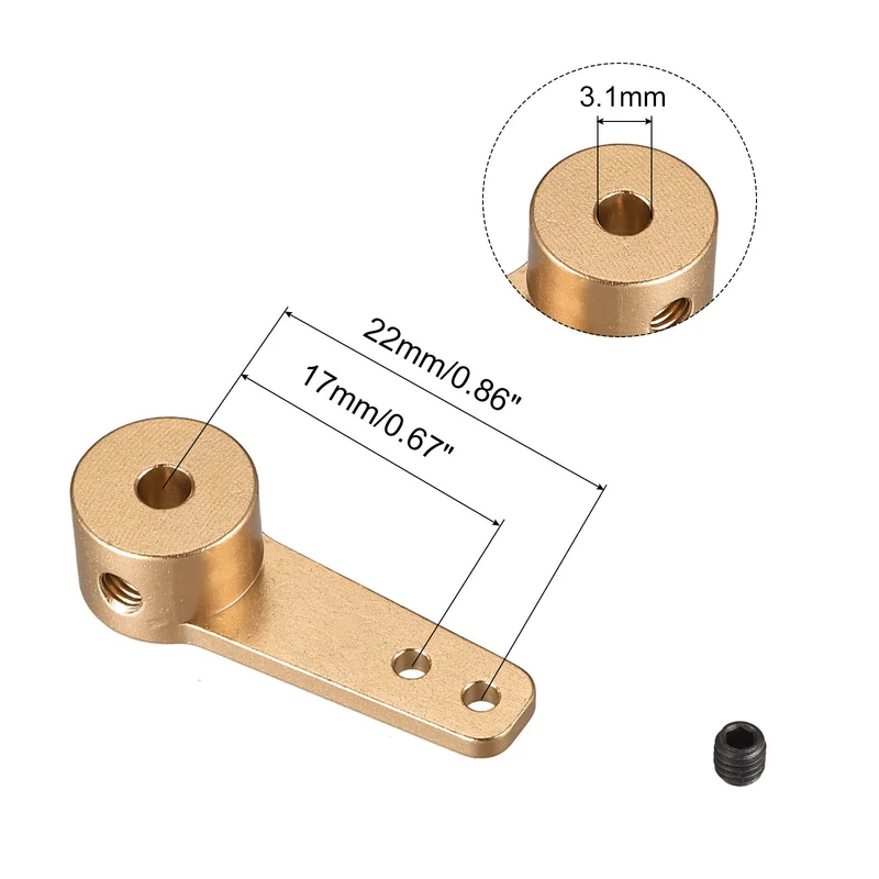 Steering Arm Single Servo Transmission Shaft Eccentric Crank Connecting Rod Adapter for RC Car/Boat Model (3.1mm)