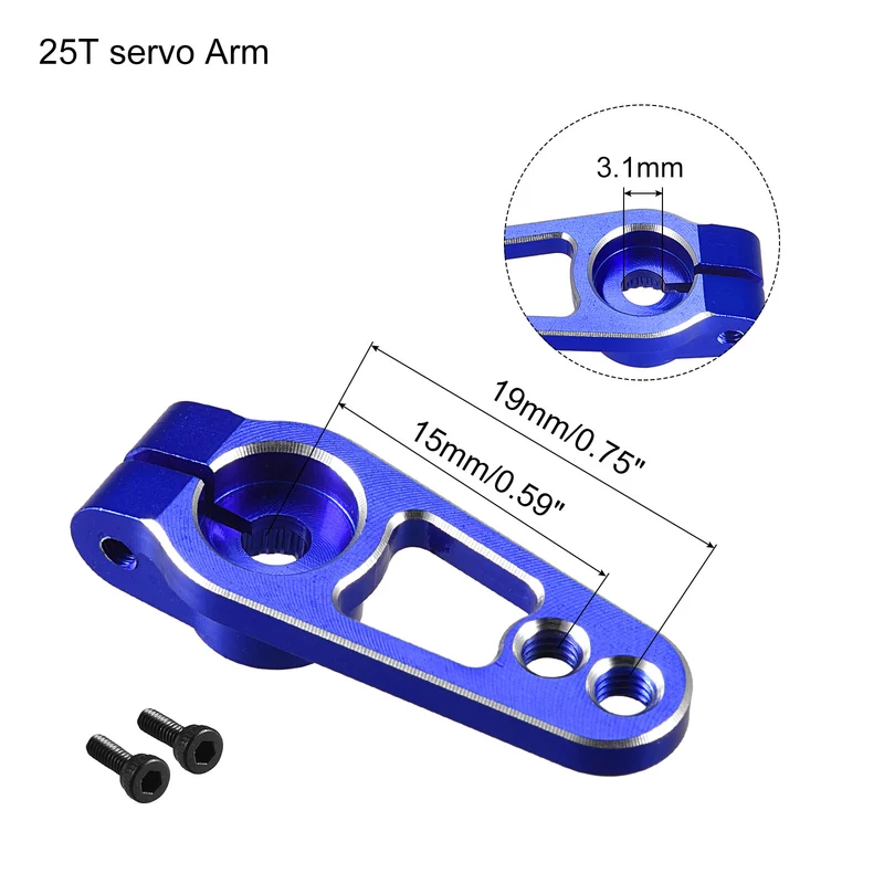 25T Servo Horn Arm Aluminum Alloy Blue for RC Cars Universal Accessories Parts