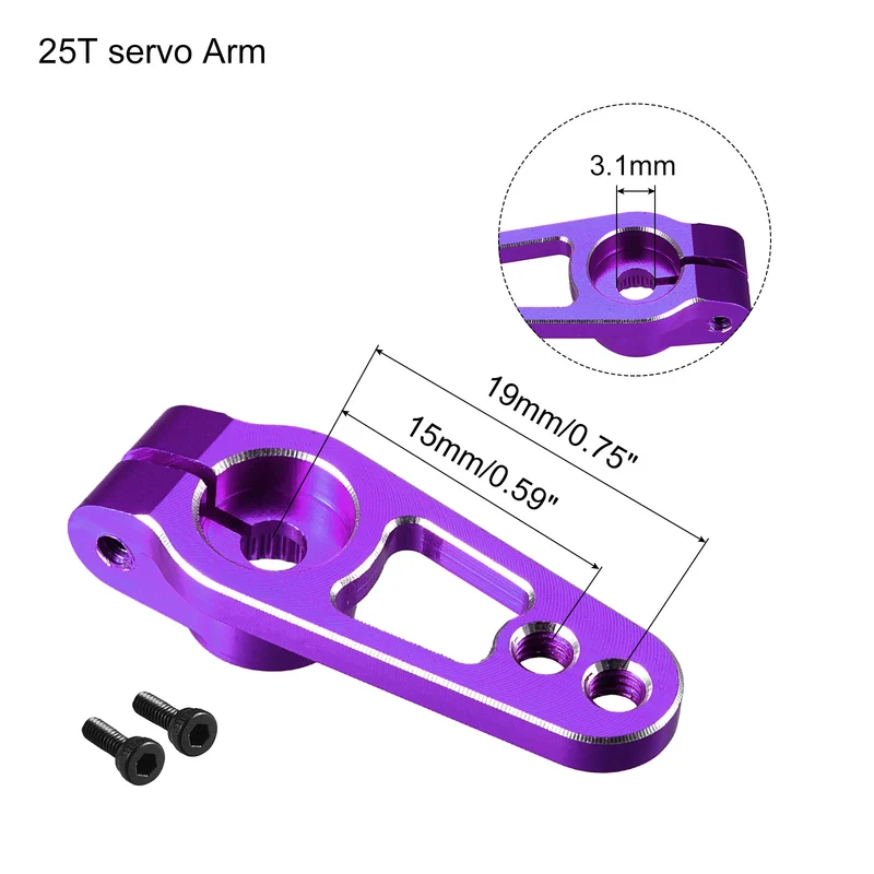 25T Servo Horn Arm Aluminum Alloy Purple for RC Cars Universal Accessories Parts