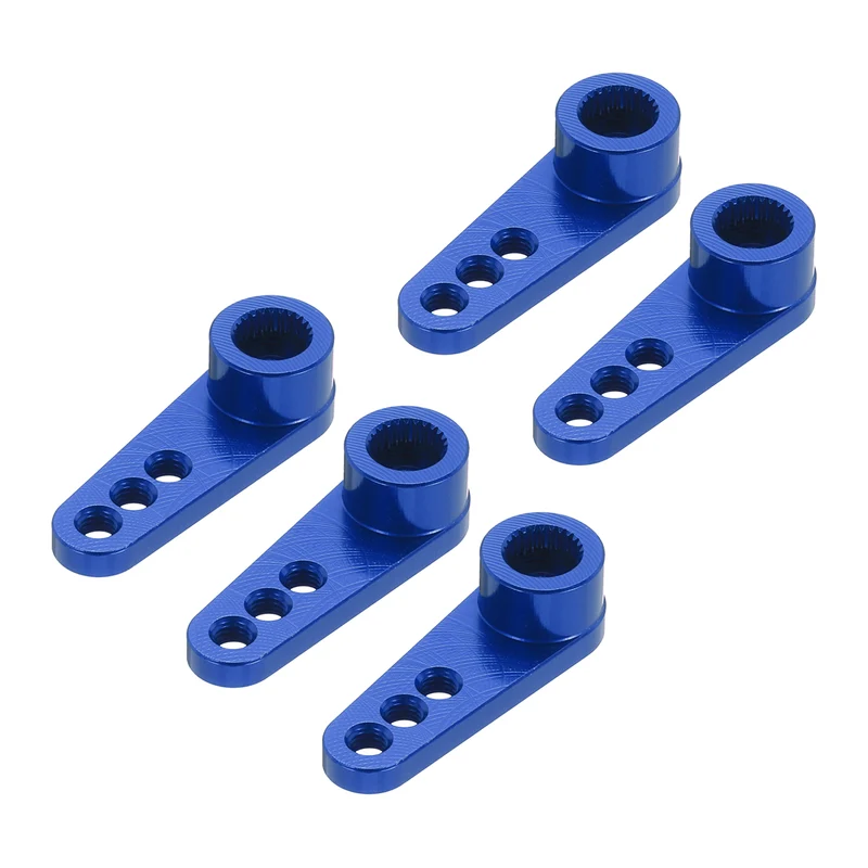 5 Pcs Aluminum Servo Horn 25T Servo Horn Steering Short Arm 28mm Deep Blue