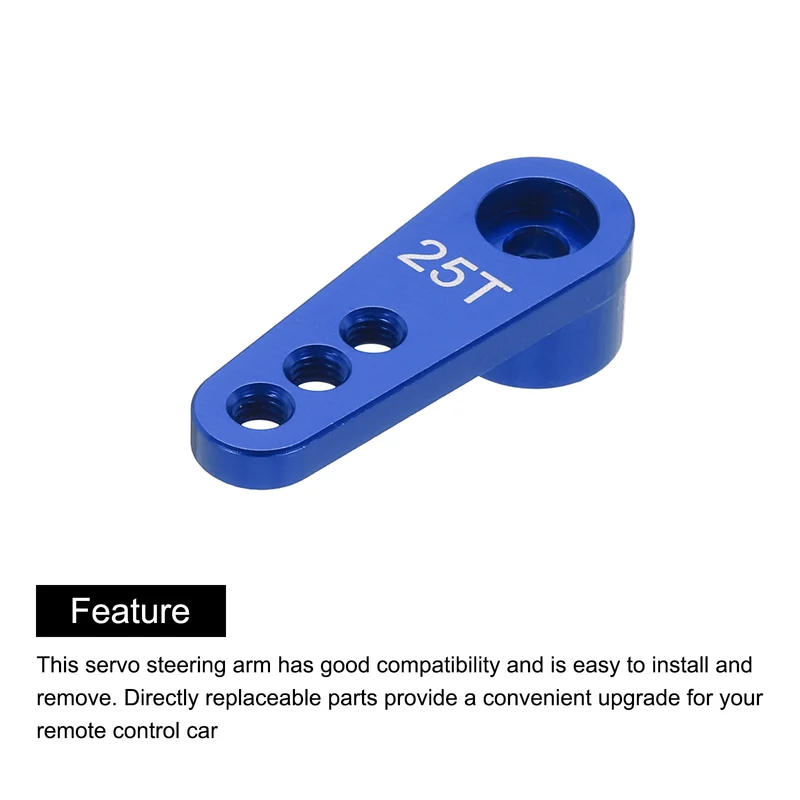 5 Pcs Aluminum Servo Horn 25T Servo Horn Steering Short Arm 28mm Deep Blue