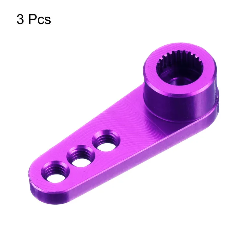 5 Pcs Aluminum Servo Horn 25T Servo Horn Steering Short Arm 28mm Length Purple