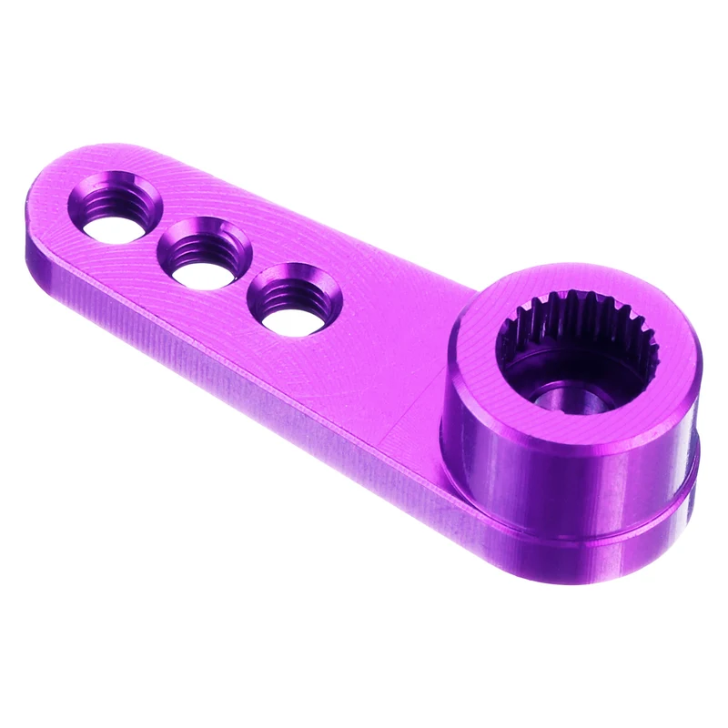 5 Pcs Aluminum Servo Horn 25T Servo Horn Steering Short Arm 28mm Length Purple