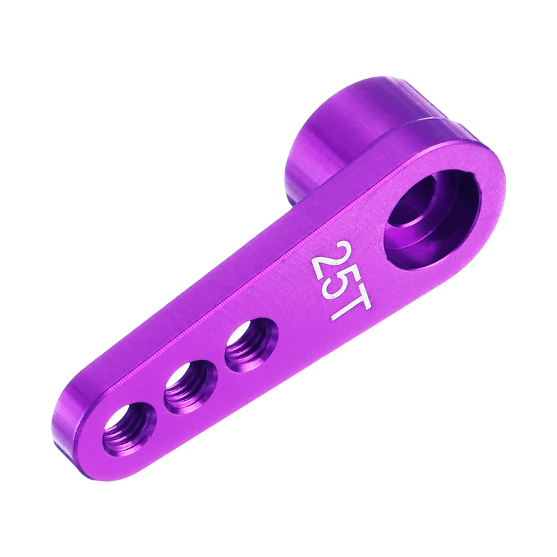 5 Pcs Aluminum Servo Horn 25T Servo Horn Steering Short Arm 28mm Length Purple