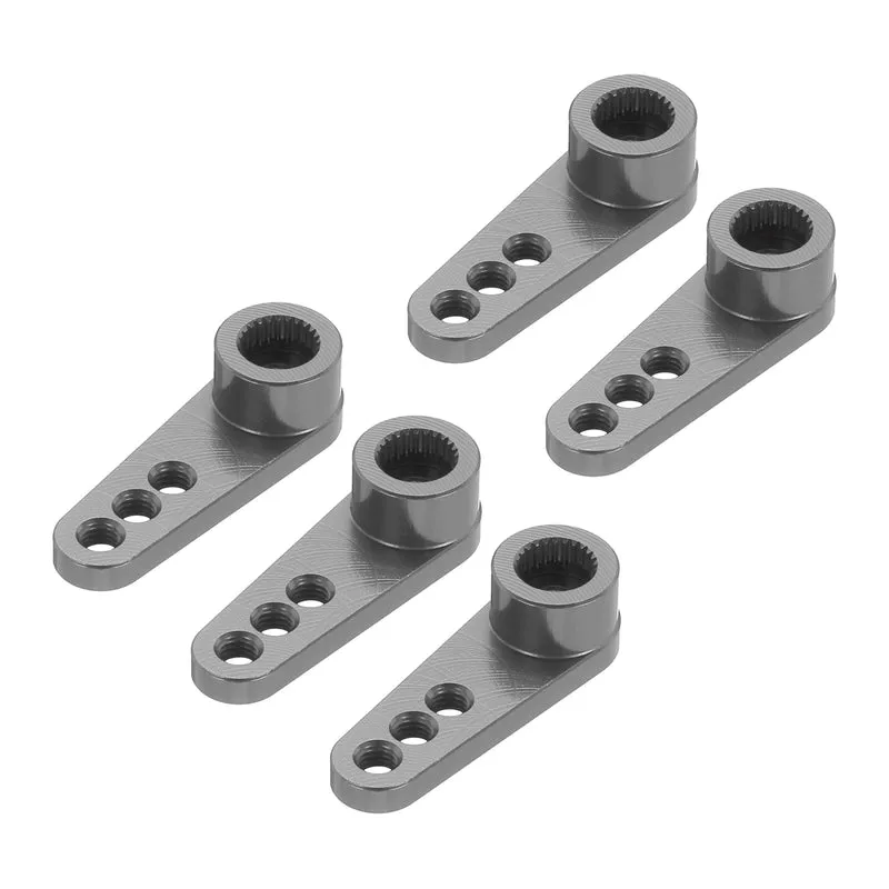 5 Pcs Aluminum Servo Horn 25T Servo Horn Steering Short Arm 28mm Bright Gray