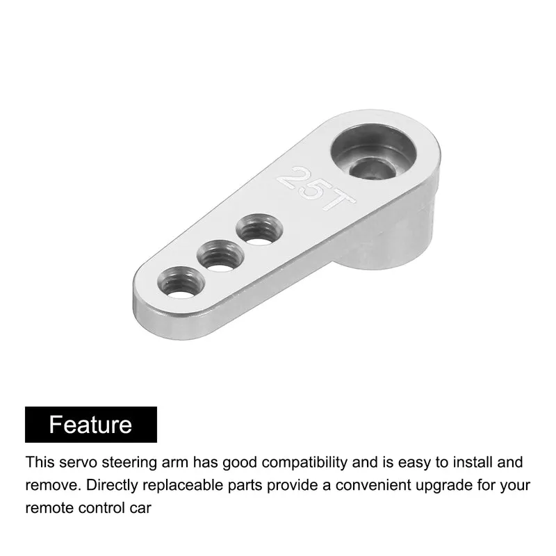 5 Pcs Aluminum Servo Horn 25T Servo Horn Steering Short Arm 28mm Silver