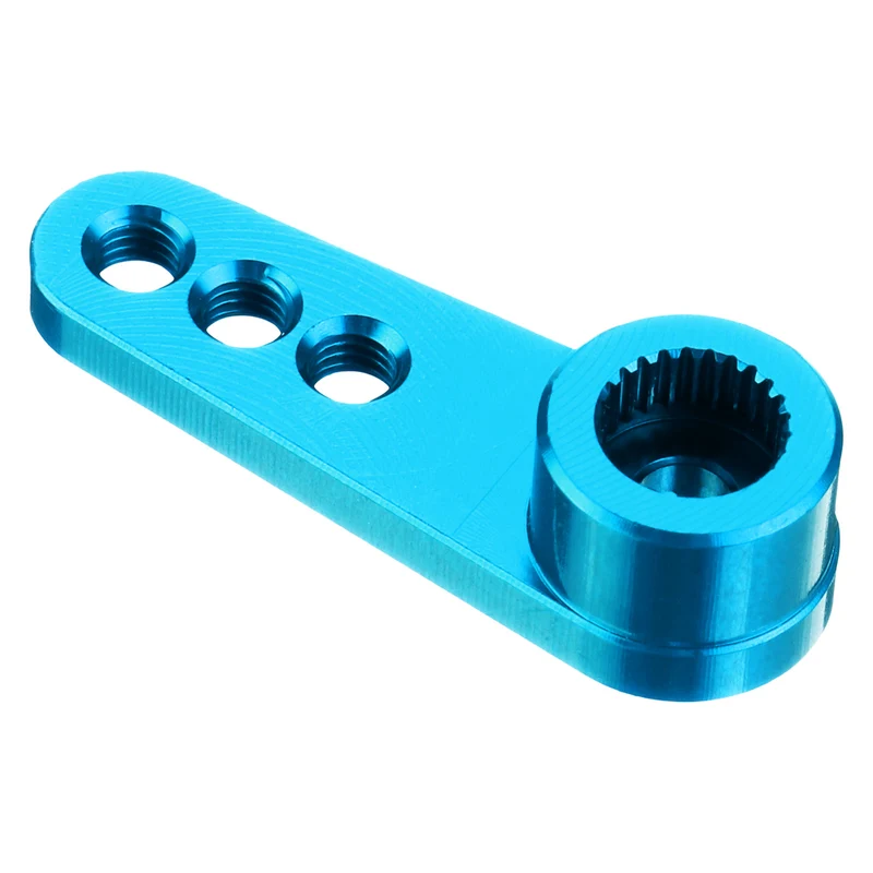 5 Pcs Aluminum Servo Horn 25T Servo Horn Steering Short Arm 28mm Length Blue
