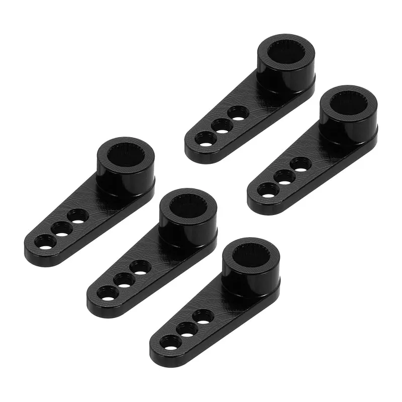 5 Pcs Aluminum Servo Horn 25T Servo Horn Steering Short Arm 28mm Length Black Suitable for DIY RC Car/Boat/Airplanes Boat Model Accessories