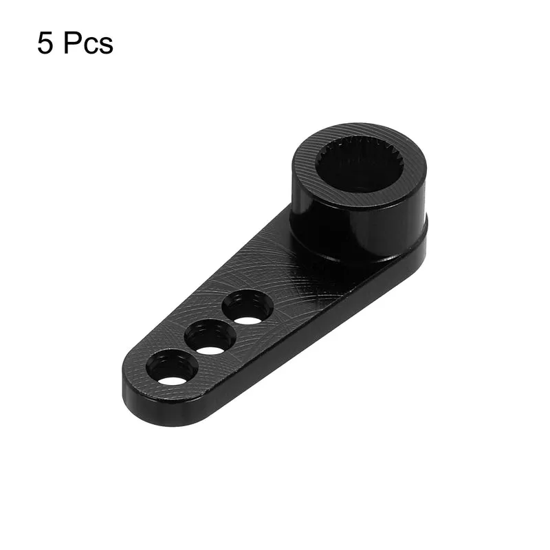 5 Pcs Aluminum Servo Horn 25T Servo Horn Steering Short Arm 28mm Length Black Suitable for DIY RC Car/Boat/Airplanes Boat Model Accessories