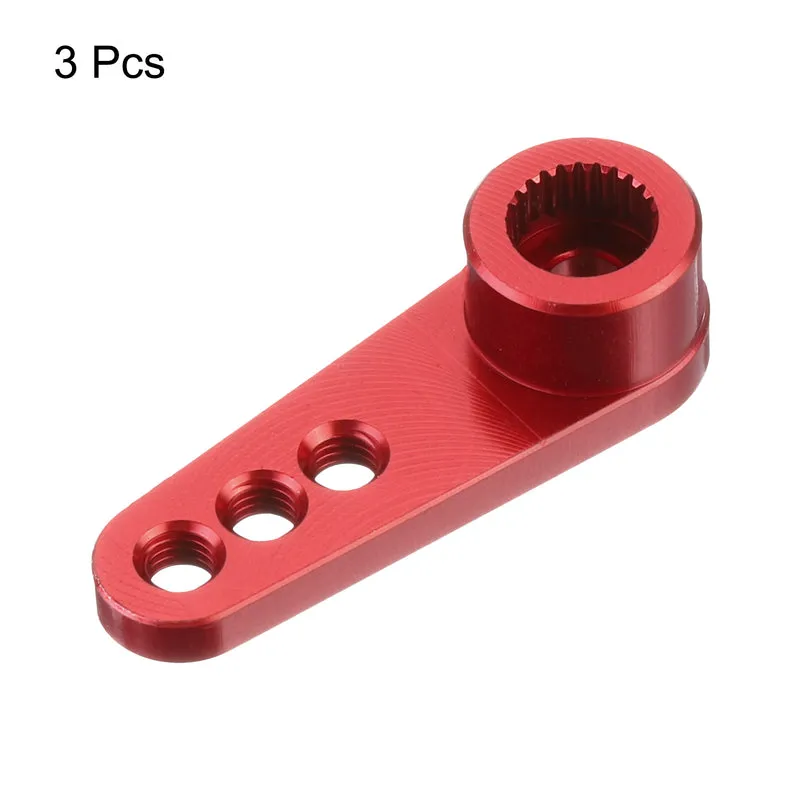 5 Pcs Aluminum Servo Horn 25T Servo Horn Steering Short Arm 28mm Length Red
