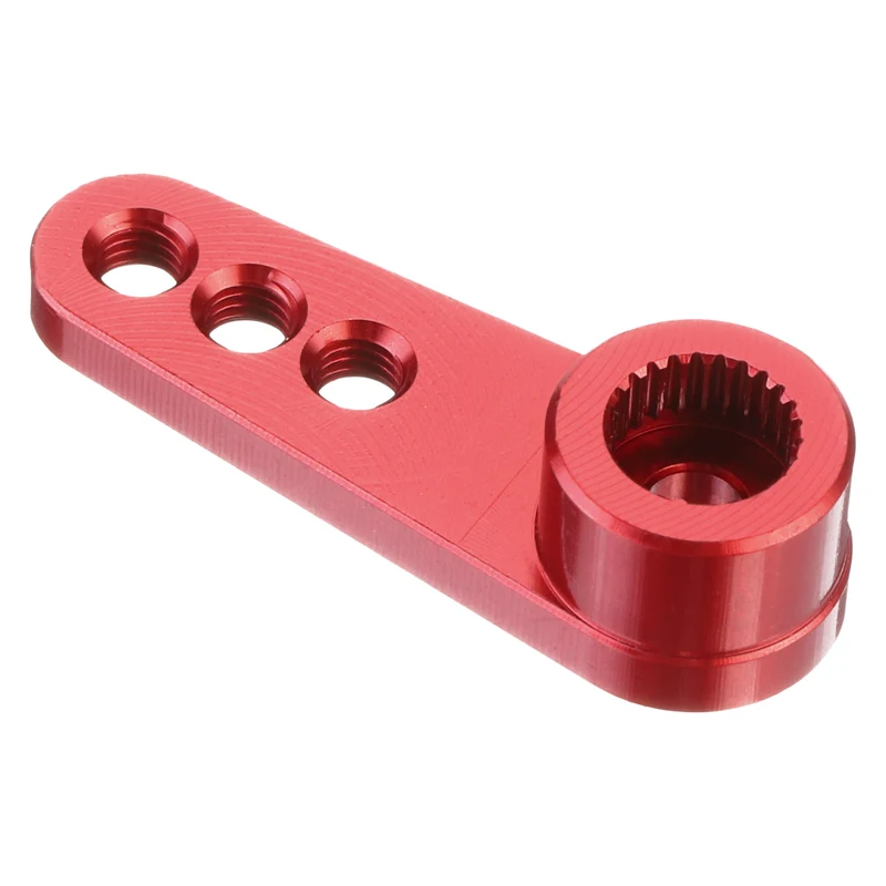 5 Pcs Aluminum Servo Horn 25T Servo Horn Steering Short Arm 28mm Length Red