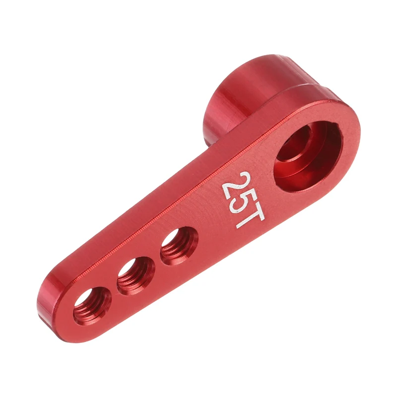 5 Pcs Aluminum Servo Horn 25T Servo Horn Steering Short Arm 28mm Length Red