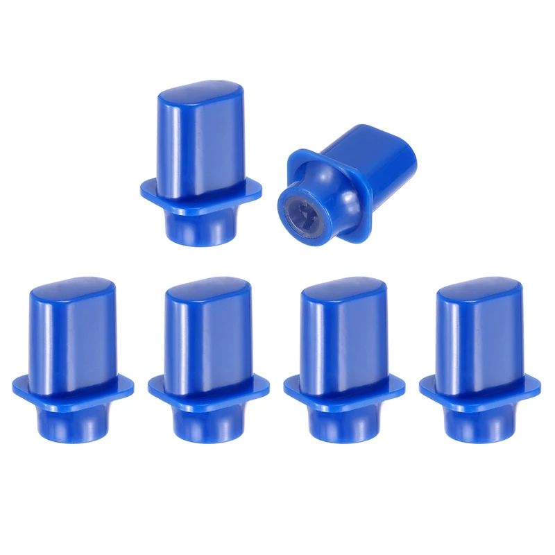 6Pcs Guitar 3/5 Way Pickup Switch Tip Plastic Cross-Slot Knob Tip, Blue