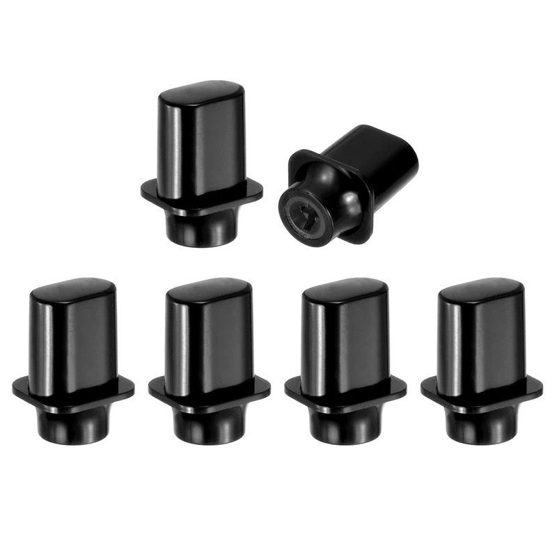 6Pcs Guitar 3/5 Way Pickup Switch Tip Plastic Cross-Slot Knob Tip, Black