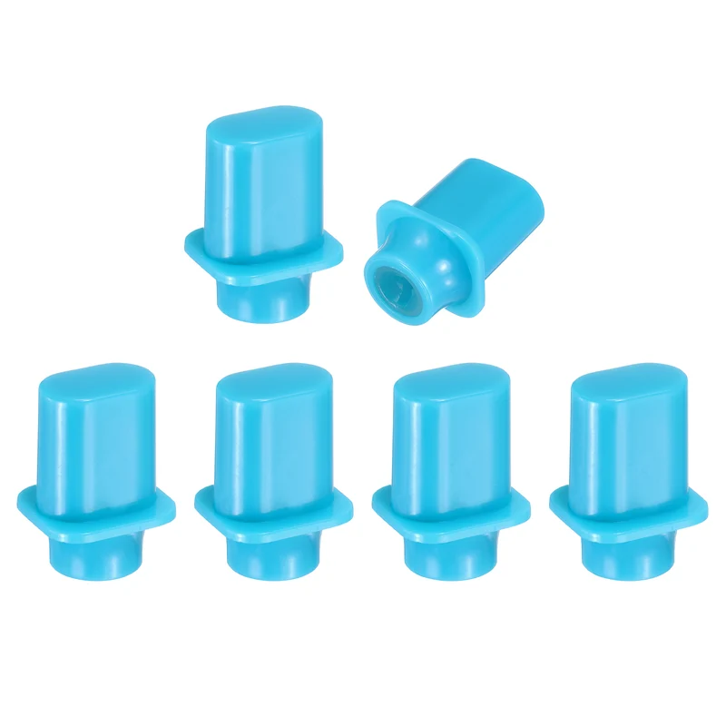 6Pcs Guitar 3/5 Way Pickup Switch Tip Plastic Cross-Slot Knob Tip, Light Blue