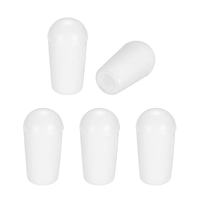 5 Pcs Switch Tip Knob for Electric Guitar, 8/32" Thread, White