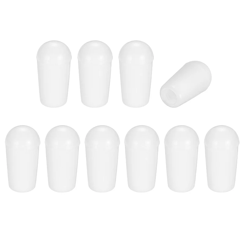 10 Pcs Switch Tip Knob for Electric Guitar, 8/32" Thread, White