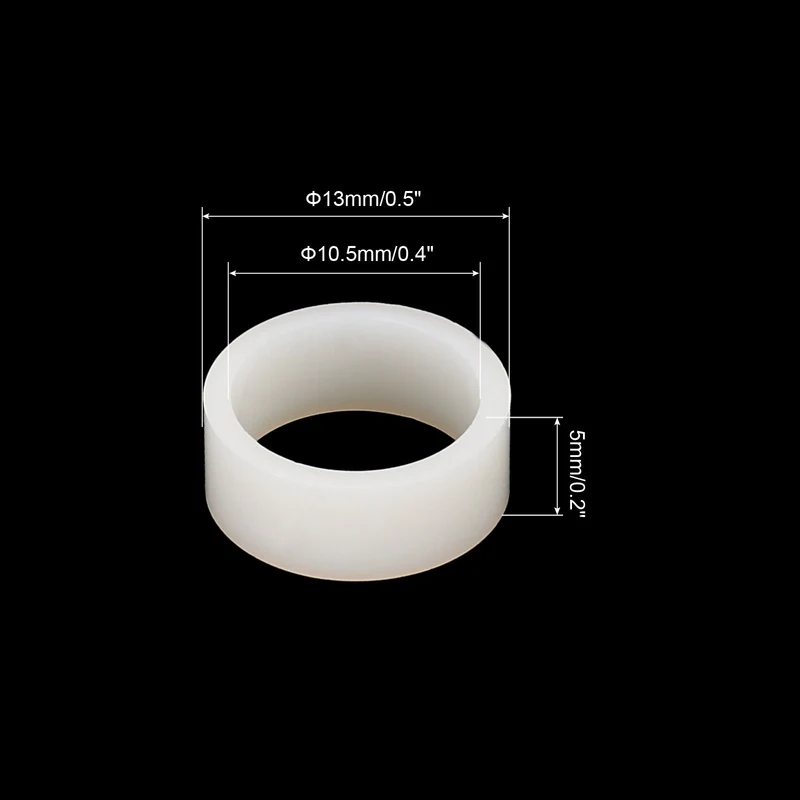Round Spacer Washer Set, 50 Pcs 10.5mm ID, 13mm OD, 5mm Length for M10 Screws