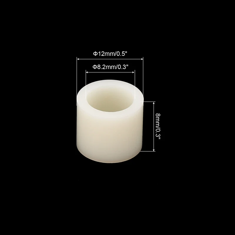Round Spacer Washer, 50 Pcs 8.2mm ID, 12mm OD, 8mm Length for M8 Screws