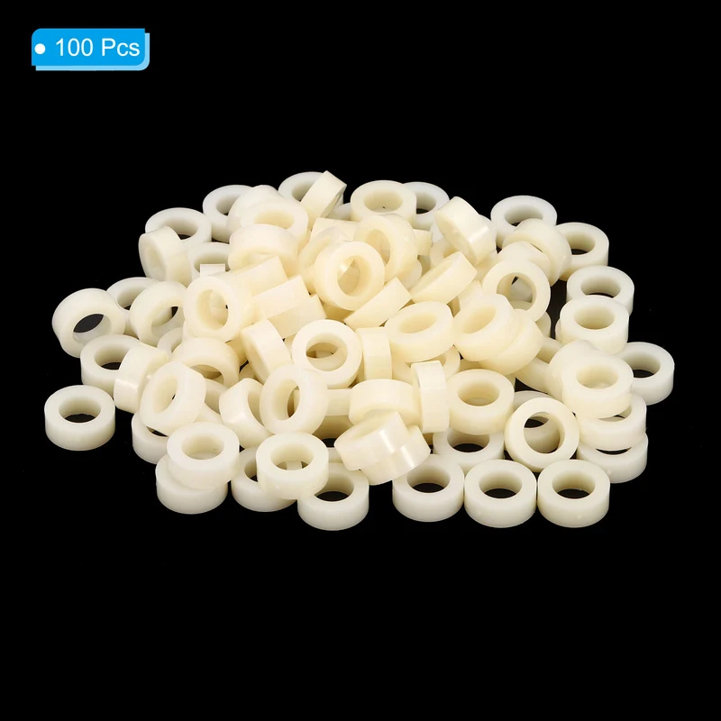 Round Spacer Washer Set, 100 Pcs 8.2mm ID, 14mm OD, 5mm Length for M8 Screws