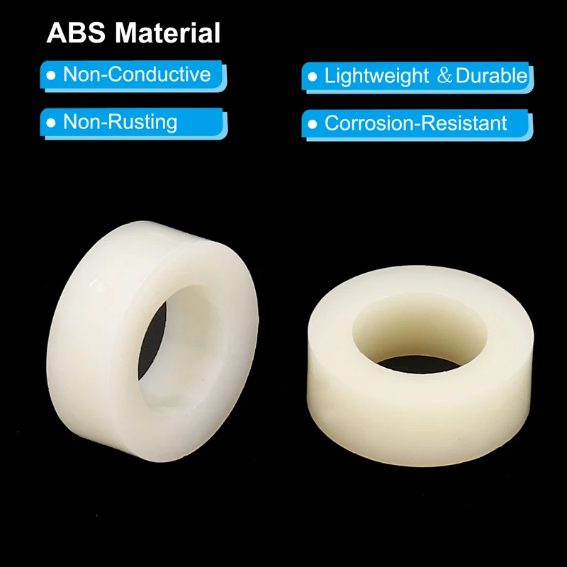 Round Spacer Washer Set, 100 Pcs 8.2mm ID, 14mm OD, 5mm Length for M8 Screws