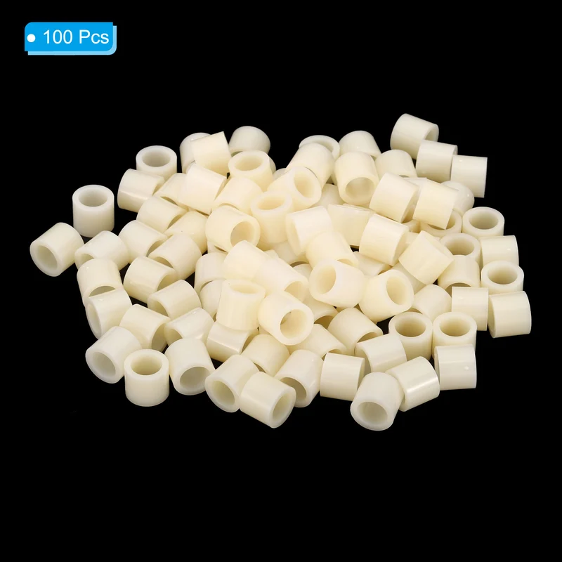 Round Spacer Washer Set, 100 Pcs 8.2mm ID, 12mm OD, 10mm Length for M8 Screws