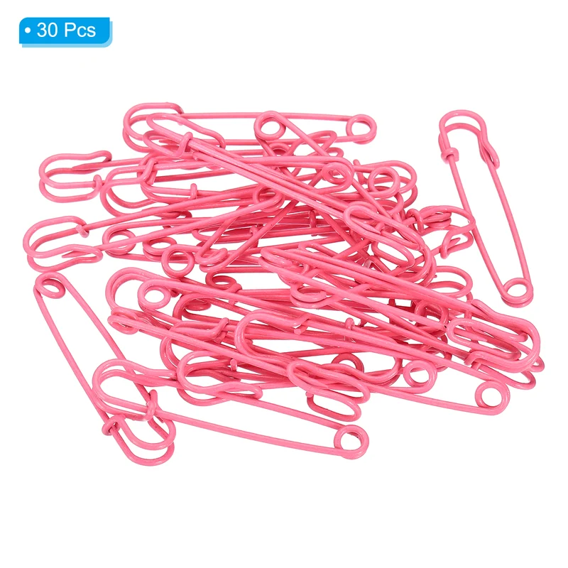 Safety Pins 2.95 Inch Large Metal Sewing Pins Pink 30Pcs