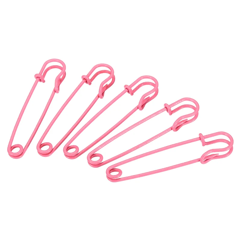 Safety Pins 2.95 Inch Large Metal Sewing Pins Pink 15Pcs