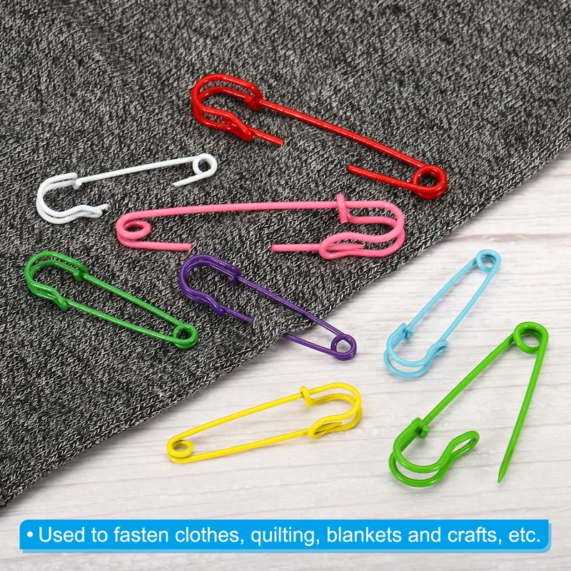 Safety Pins 2.95 Inch Large Metal Sewing Pins Pink 15Pcs