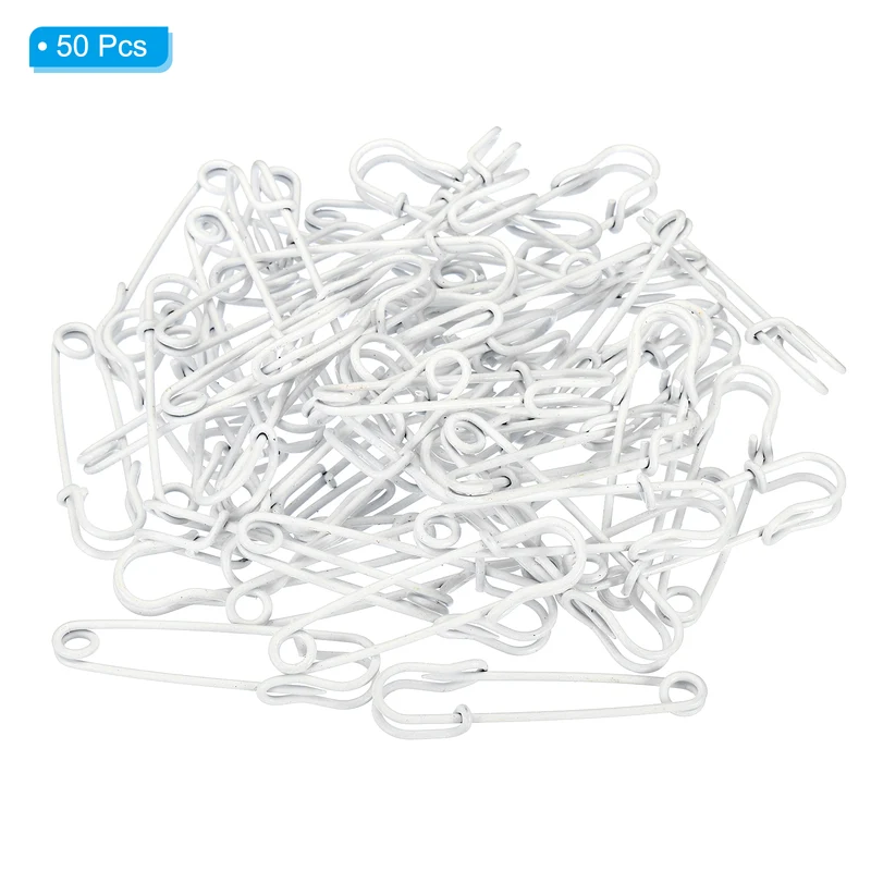 Safety Pins 2.48 Inch Large Metal Sewing Pins White 50Pcs