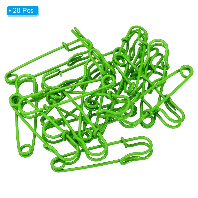 Safety Pins 2.48 Inch Large Metal Sewing Pins Green 20Pcs
