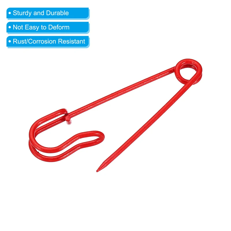 20Pcs Safety Pins 2.48 Inch Large Metal Sewing Pins Red