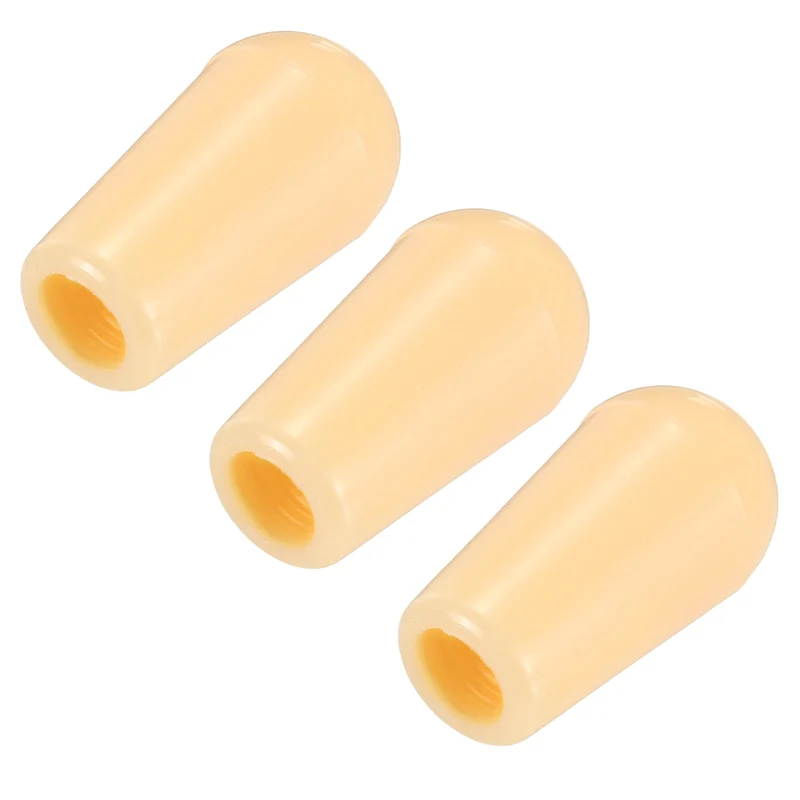 3 Way Guitar Toggle Switch Tip M4 Threaded ABS Yellow 3Pcs