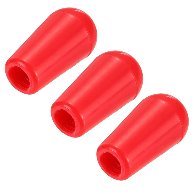 3 Way Guitar Toggle Switch Tip M4 Threaded ABS Red 3Pcs