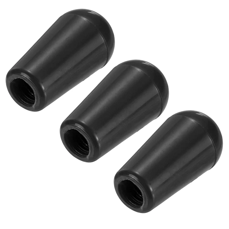 3 Way Guitar Toggle Switch Tip M4 Threaded ABS Black 3Pcs