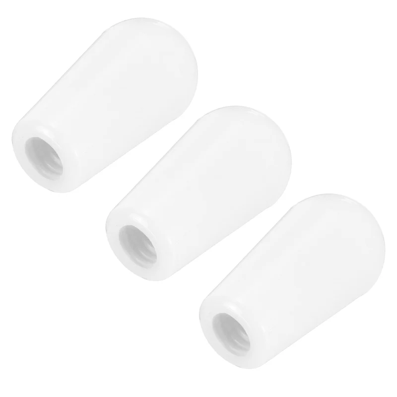 3 Way Guitar Toggle Switch Tip M4 Threaded ABS White 3Pcs