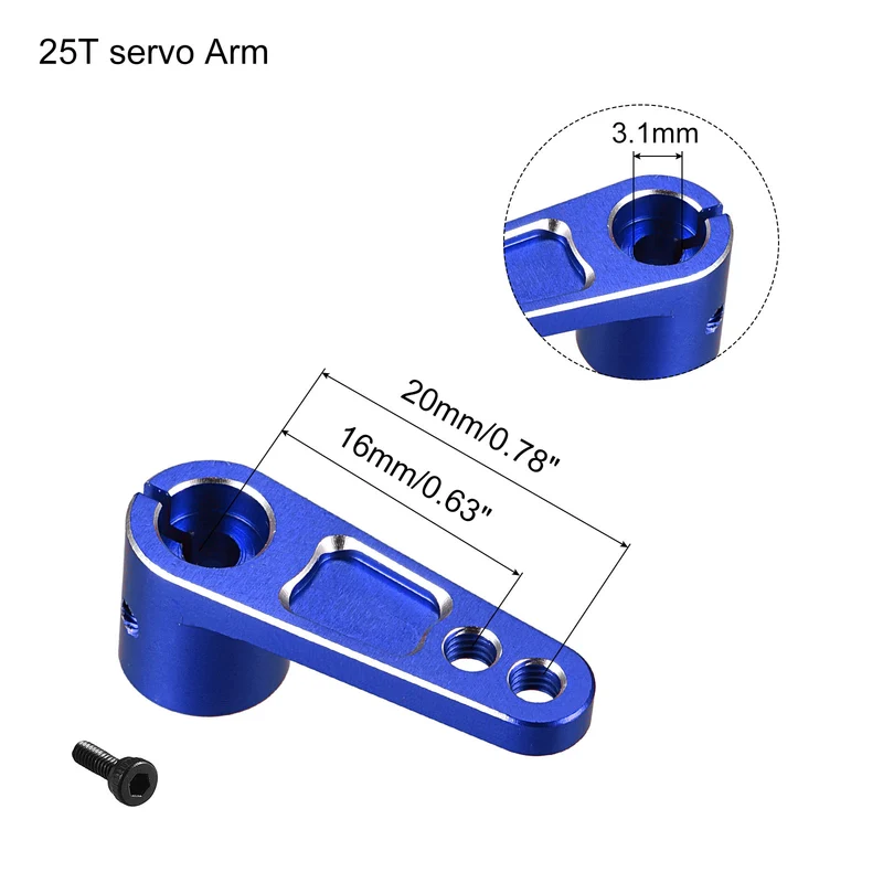 Aluminum Alloy 25T Steering Servo Arm Horn Dark Blue for RC Boat Accessories