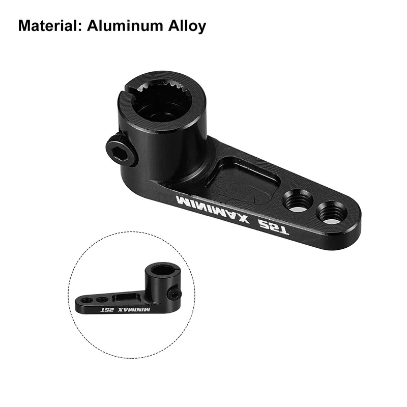 Aluminum Alloy 25T Steering Servo Arm Horn Black for DIY RC Car/Boat/Airplane Boat Accessories