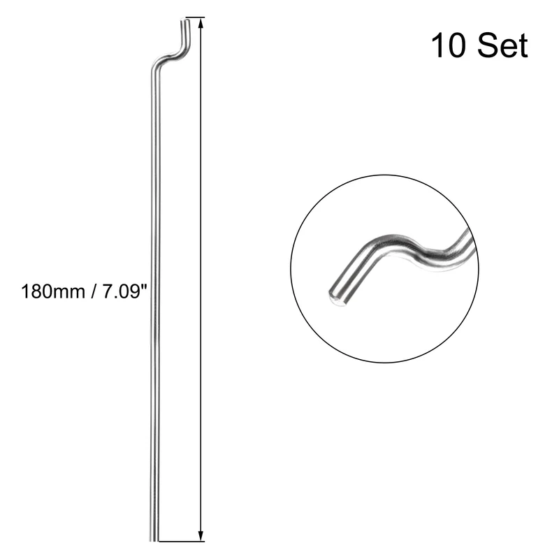 10Sets RC Fixed Wing Airplane Control Horn Kit - 10pcs Nylon Control Horn + 10pcs Clevis + 10pcs 1.2x180mm Pull Rod + 10pcs Fast Holder + 1pcs Wrench