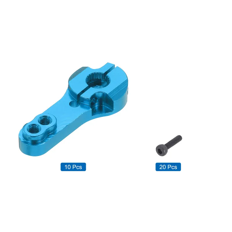 10 Pcs Aluminum Servo Horn 25T Steering Arm 35mm Length Blue