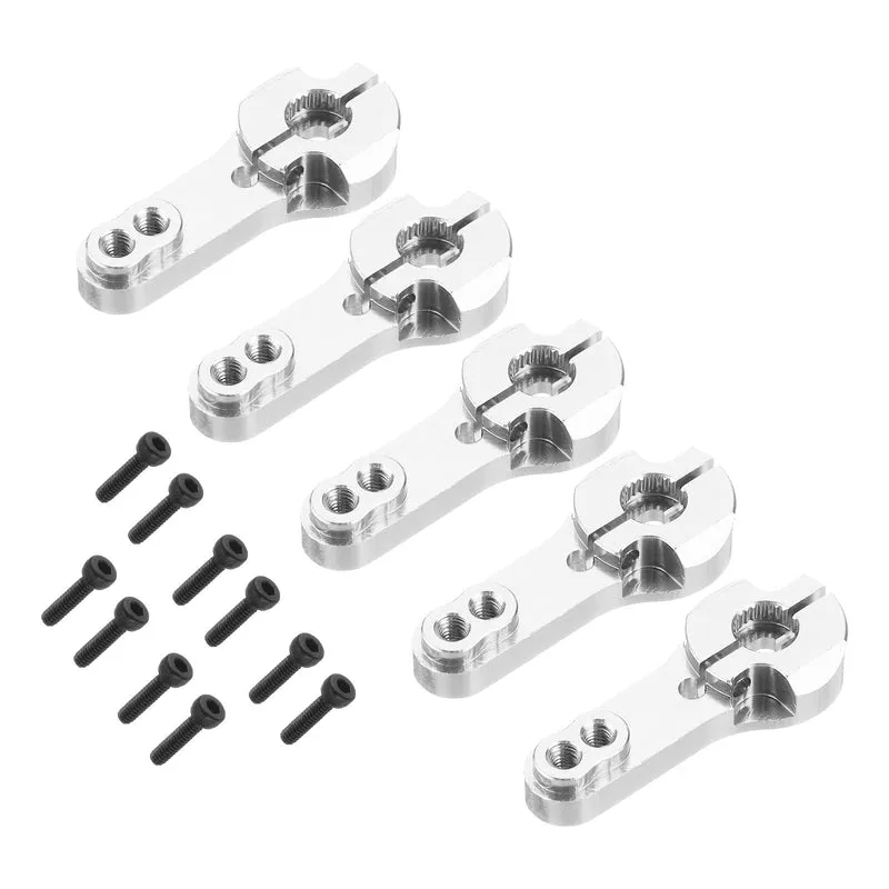 10 Pcs Aluminum Servo Horn 25T Steering Arm 35mm Length Silver