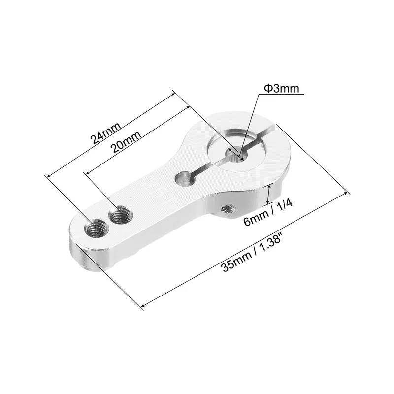 10 Pcs Aluminum Servo Horn 25T Steering Arm 35mm Length Silver