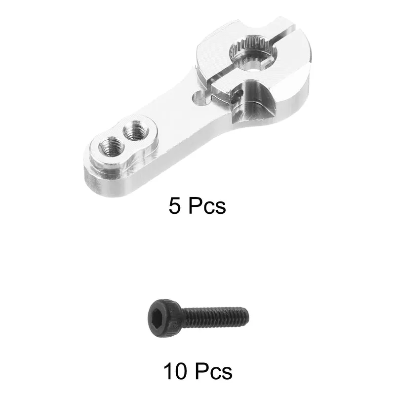 10 Pcs Aluminum Servo Horn 25T Steering Arm 35mm Length Silver