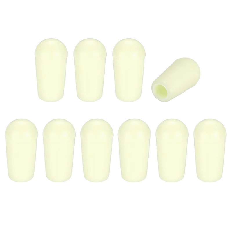 10 Pcs Switch Tip Knob for Electric Guitar, 8/32" Thread, Beige