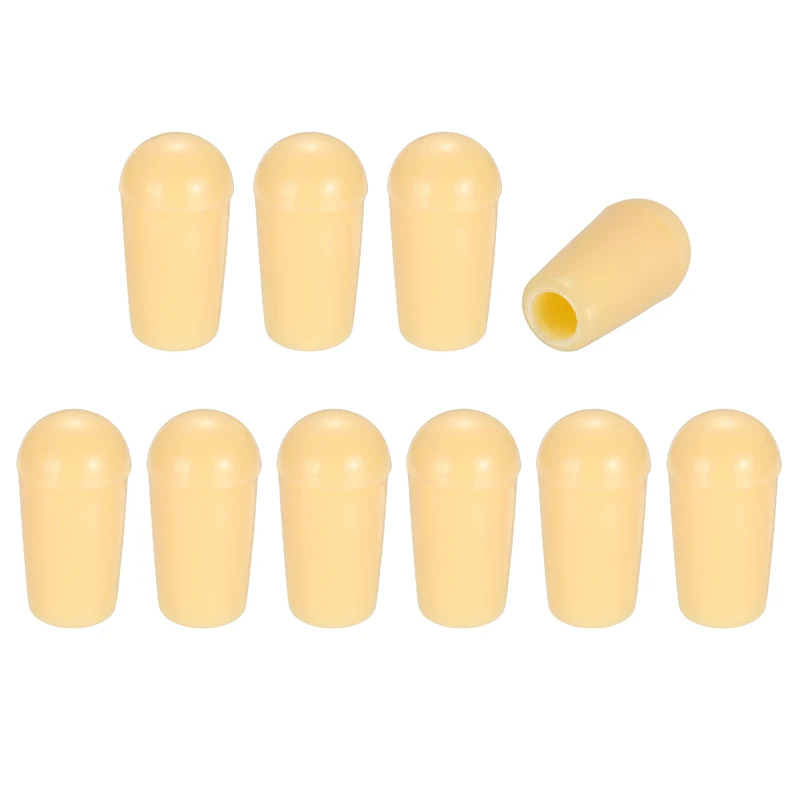 10 Pcs Switch Tip Knob for Electric Guitar, 8/32" Thread, Yellow