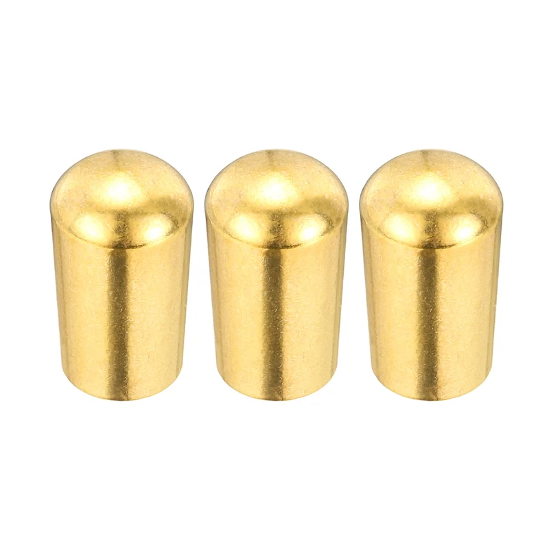 3 Way Guitar Toggle Switch Tip M3.5 Brass Threaded Gold 3Pcs