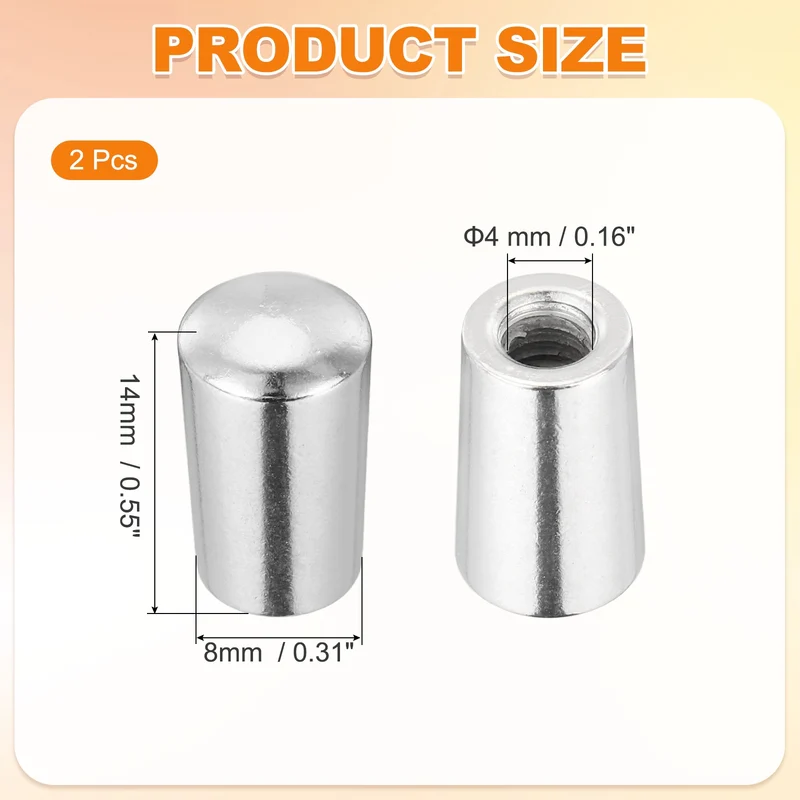 3 Way Guitar Toggle Switch Tip M4 Brass Threaded Silver 2Pcs