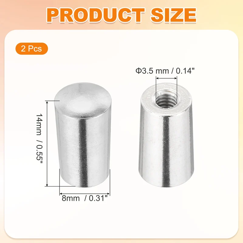 3 Way Guitar Toggle Switch Tip M3.5 Brass Threaded Silver 2Pcs