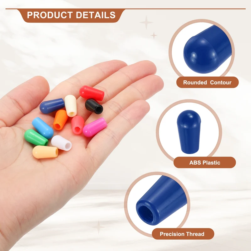 3 Way Guitar Toggle Switch Tip M3.5 Threaded ABS Blue 3Pcs