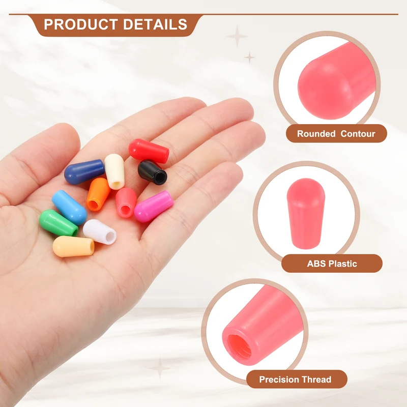 3 Way Guitar Toggle Switch Tip M3.5 Threaded ABS Pink 3Pcs